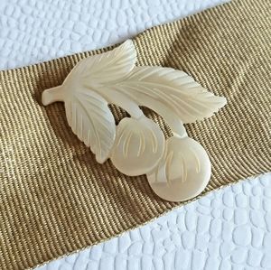 Mother Of Pearl Cocoa Bean Brooch